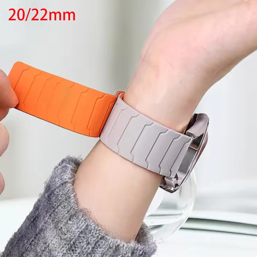 22mm Magnetic Loop Strap For HUAWEI WATCH GT 5 4 46mm/Watch 5 Pro GT 3 SE 2 46mm HONOR Magic Watch 4 GS 3 Pro Silicone WatchBand