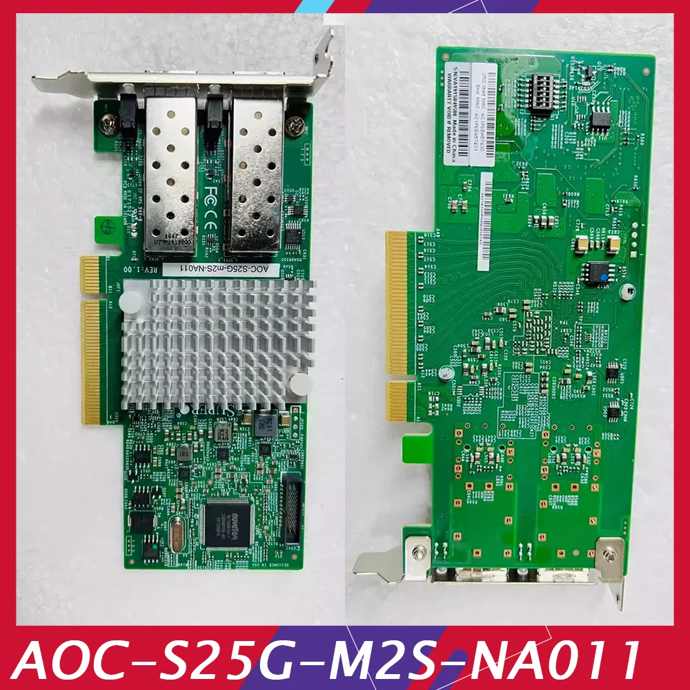 For Supermicro cx-4 Gigabit Network Card With Dual Electrical Ports 25g SFP +Mellanox AOC-S25G-M2S-NA011  AOC-S25G-M2S