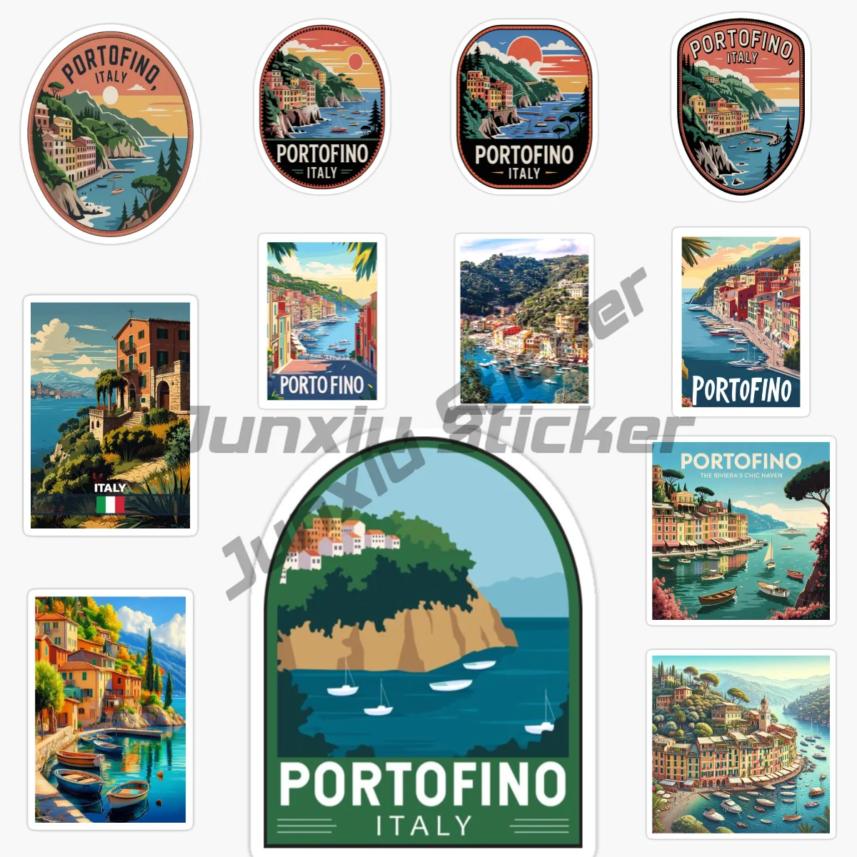 

PORTOFINO ITALY Travel Seaport Town Vinyl Self-Adhesive Car Sticker Car Decoration Accessories Decal