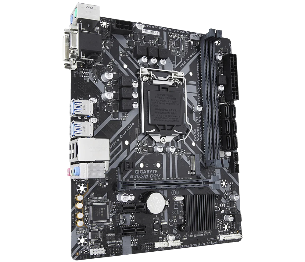 GIGABYTE B365M D2V Micro ATX Intel B365 M.2 SSD Baru 32G Dukungan Saluran Ganda 8 9 Gen LGA 1151 CPU Motherboard