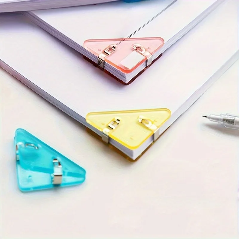 12Pcs Triangle Folder Stationery Book Clip Test Paper Clip Multifunctional Clip