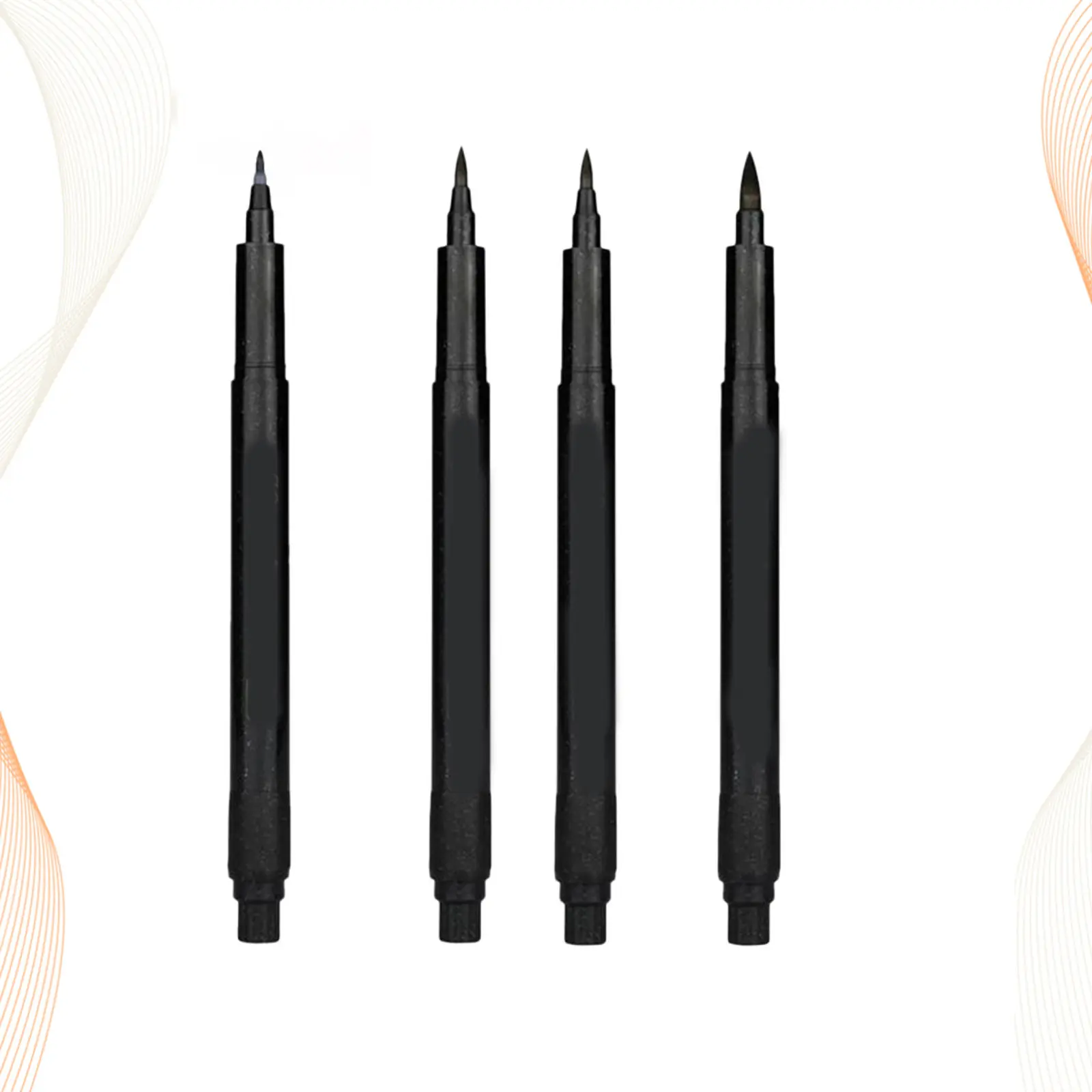 4Pcs Calligraphy Brush Pens Variety Size L Water-Based Ink for Chinese Japanese Calligraphy Brush Markers Lettering