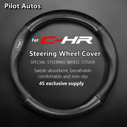 For Toyota For C-HR CHR C HR Steering Wheel Cover Genuine Leather Carbon Fiber Summer Winter Women Man