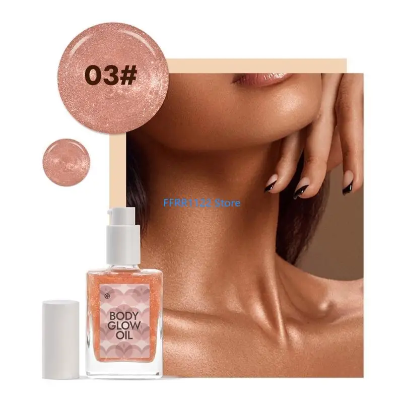 Y1UF -Körper schimmernder Öl Gesicht und Körper Highlighter langlebig glitzernd 30 Hervorhebung flüssiger Bronze -Glühen Make