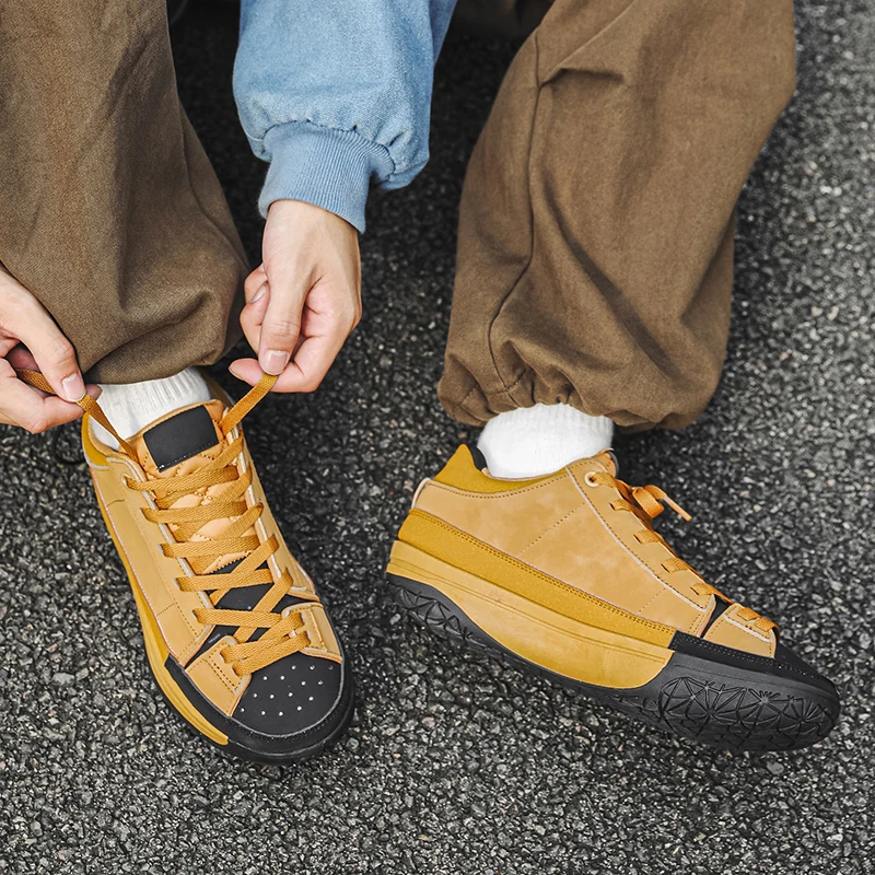 

Low Cut New Niche Men's Popular Creative Color Blocking Versatile Trend Comfortable and Wear-resistant Canvas Board Shoes