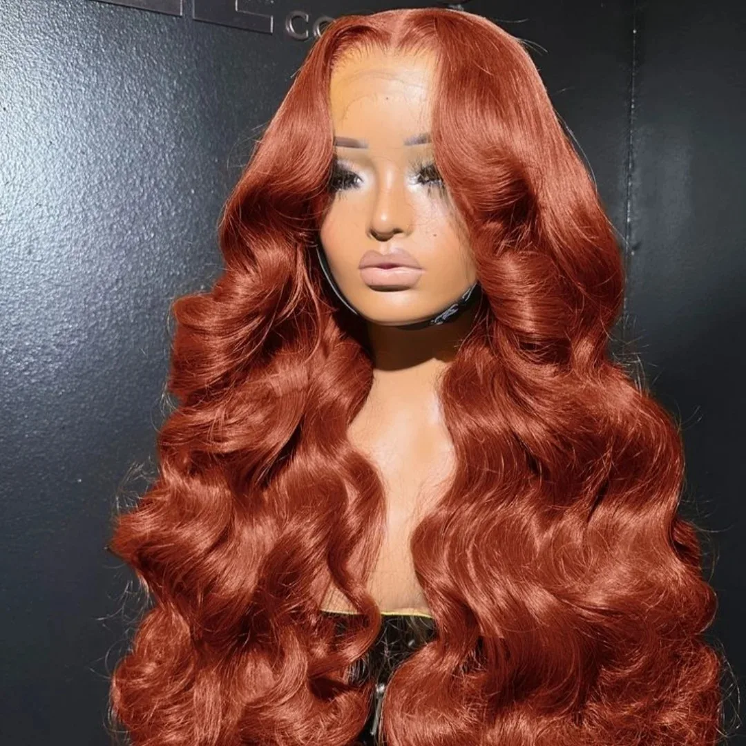 

Reddish Brown Body Wave 13x6 Lace Frontal Wig Water Curlys 13x4 Transparent Lace Colored Human Hair Wigs For Women Pre Plucked