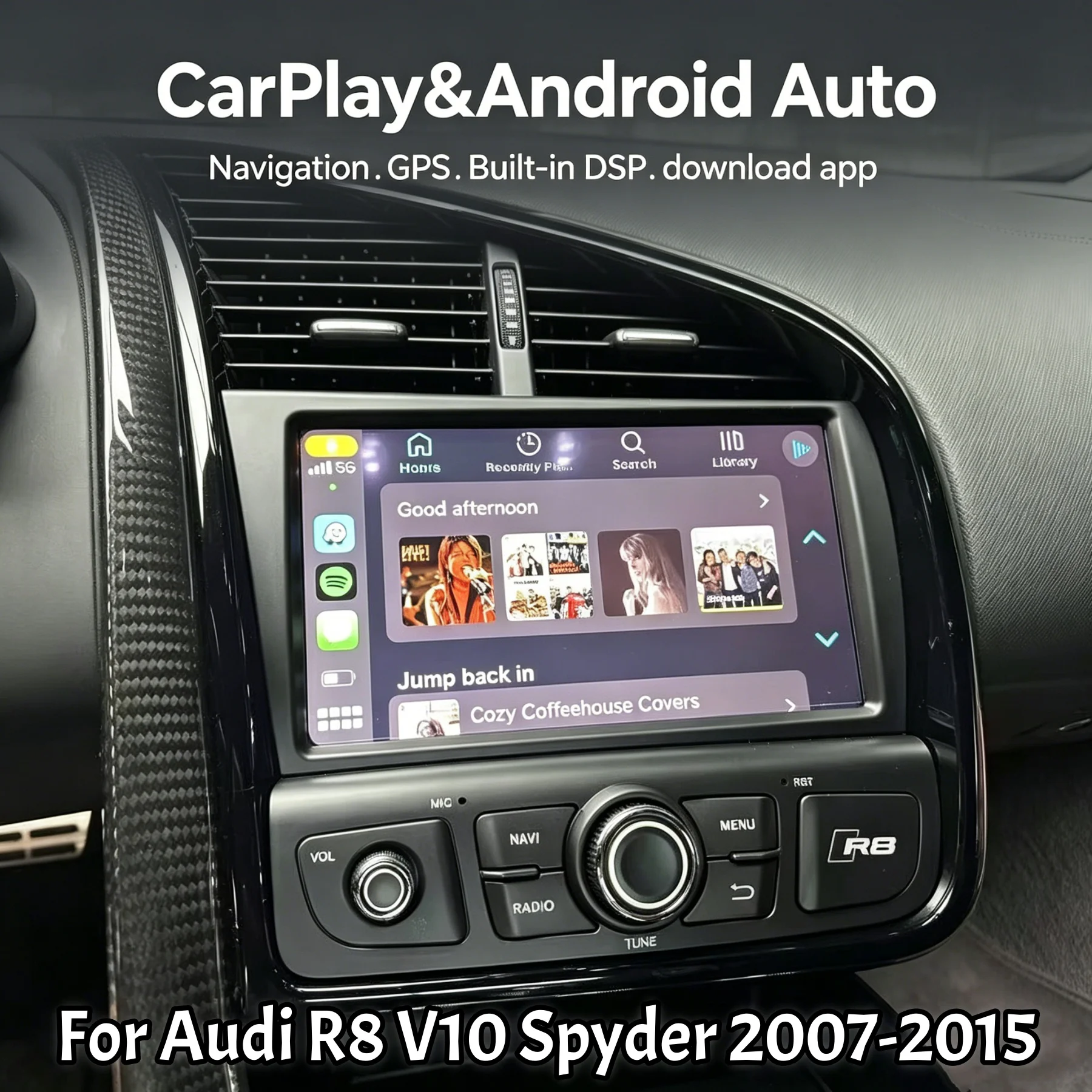 

Car Radio For Audi R8 V10 Spyder 2007 2008 -2015 Wireless Carplay Android Auto Multimedia Player GPS Navigation Stereo Head Uni