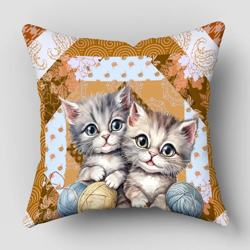 Musife Cat Decorative Pillowcase Art Square Zippered Pillow Cover 35*35,40*40,45*45cm wholesale