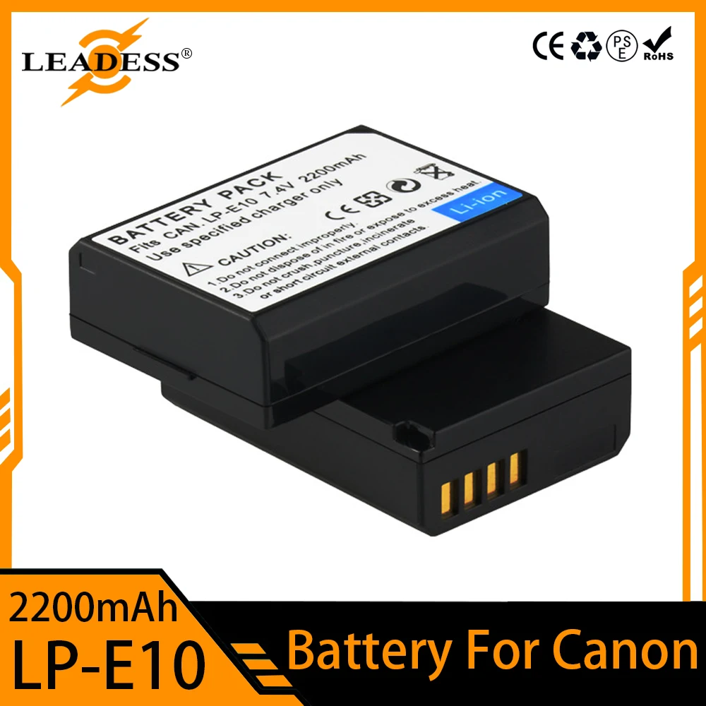 LP-E10 Camera Battery 2200mAh LPE10 LP E10 Rechargeable Battery for Canon EOS 1100D 1300D 4000D Rebel T3 T5 T6 KISS X50 X70