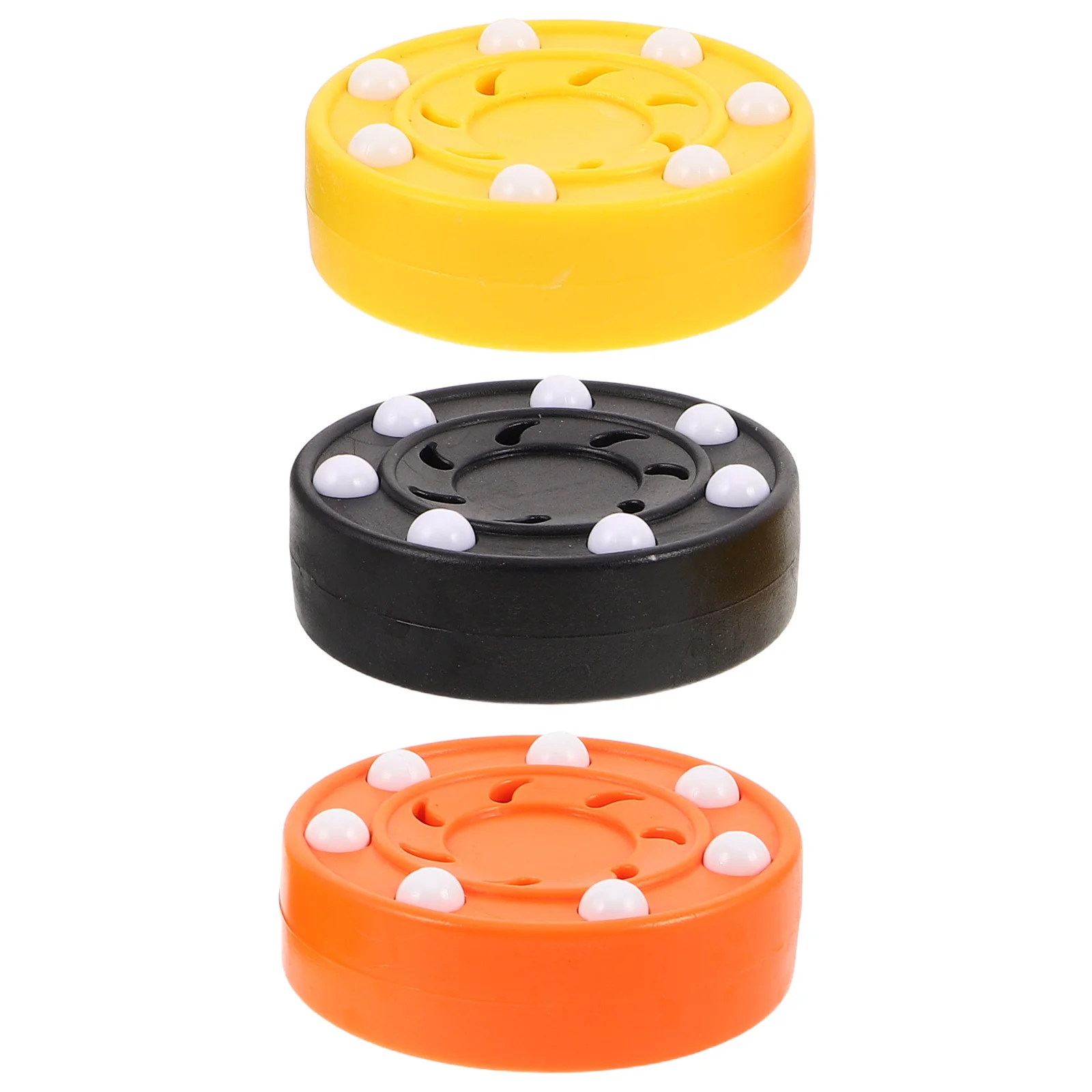 

3Pcs Hockey Pucks for Outdoors Excellent Balance Stability Indoor Floors Outdoor Terrains Soft Floor Hockey Pucks