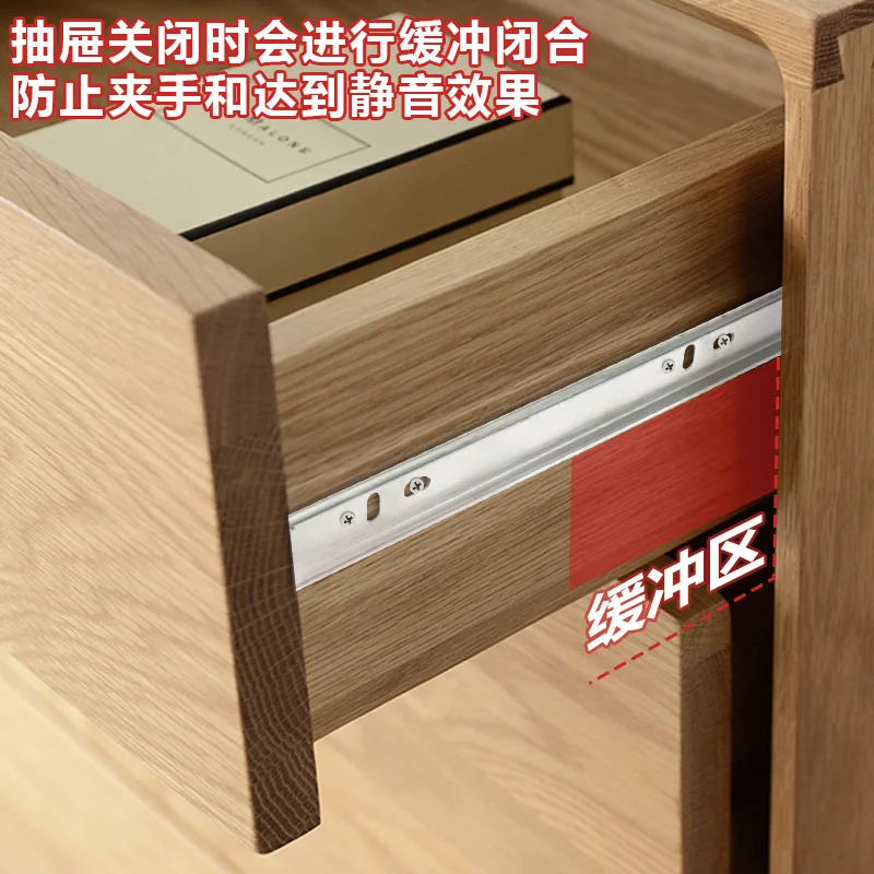 Stainless steel slide rail, three section rail, damping buffer drawer rail, thickened cabinet, wardrobe  , silent