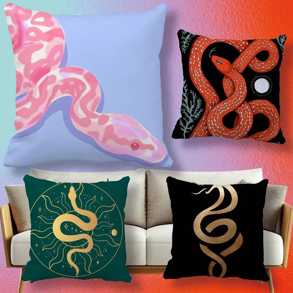 Snake Totem  Pillow cover Soft Microfiber Pillowcase Home Sofa Decor Surprise Decorative printed.