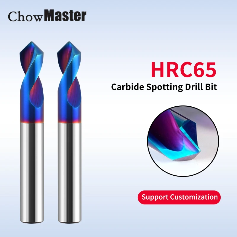 

HRC65 Tungsten Steel Center Drill 90 Degree Fixed Point Positioning Drill Extended Chamfering Tungsten Carbide CNC Tools