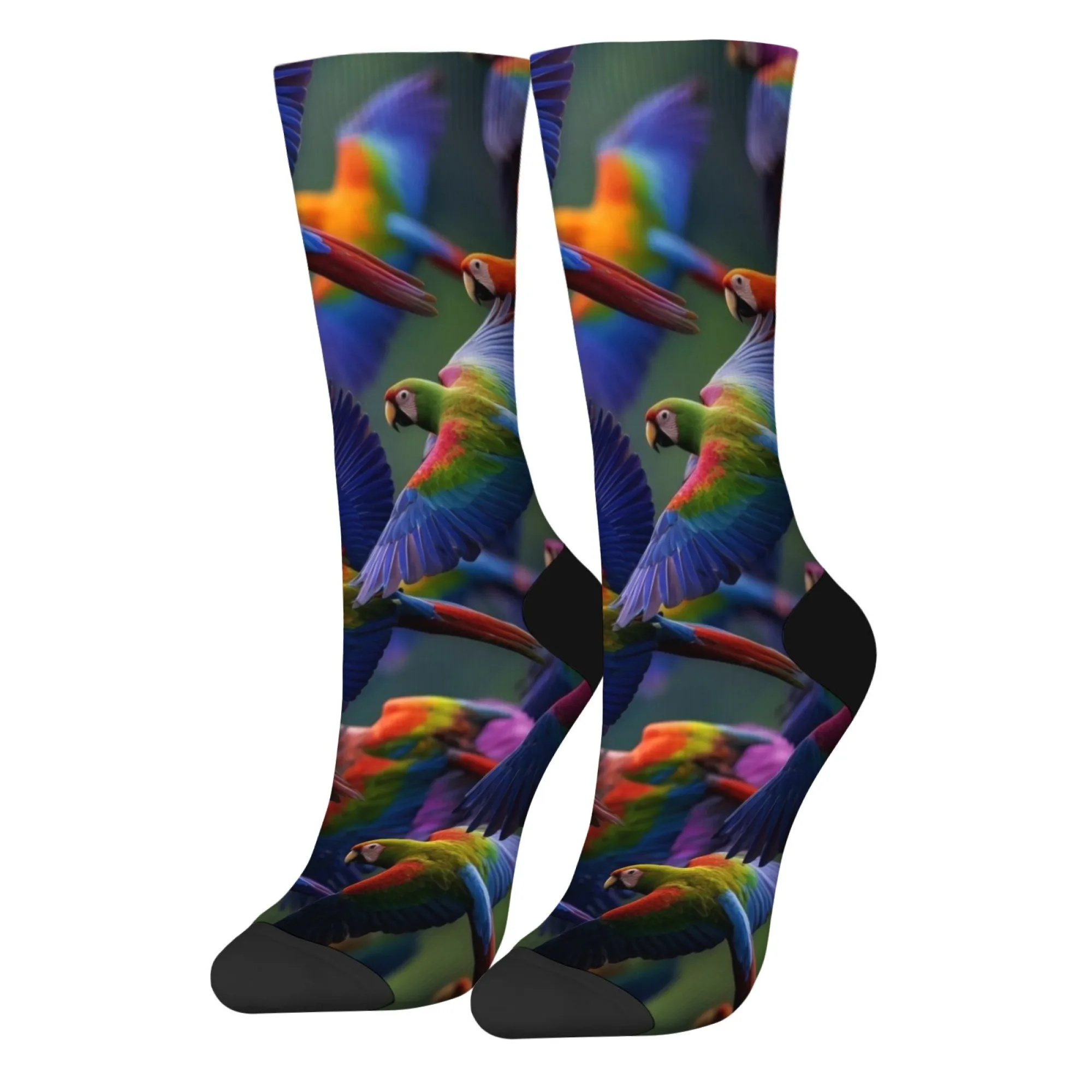 Мужские носки с принтом ара в стиле ретро в стиле Харадзюку — новые уличные стильные, забавные, забавные, удобные, дышащие, нескользящие носки — подарок