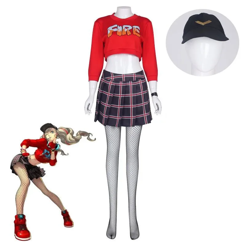 Persona 5 Anne Takamaki Cosplay Costume And Hat Dancing In Starlight Panther Sexy Dance Costumes Carnival Cosplayer Dress Up