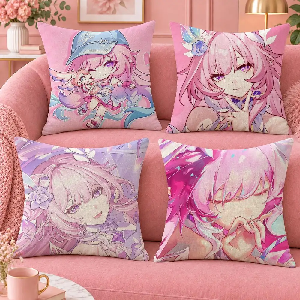 Game Honkai Star Rail Cyrene Cushion Cover Cute Cartoon Throw Pillow Cover Soft Plush Cushion Cover Sofa Bedroom Home Decor