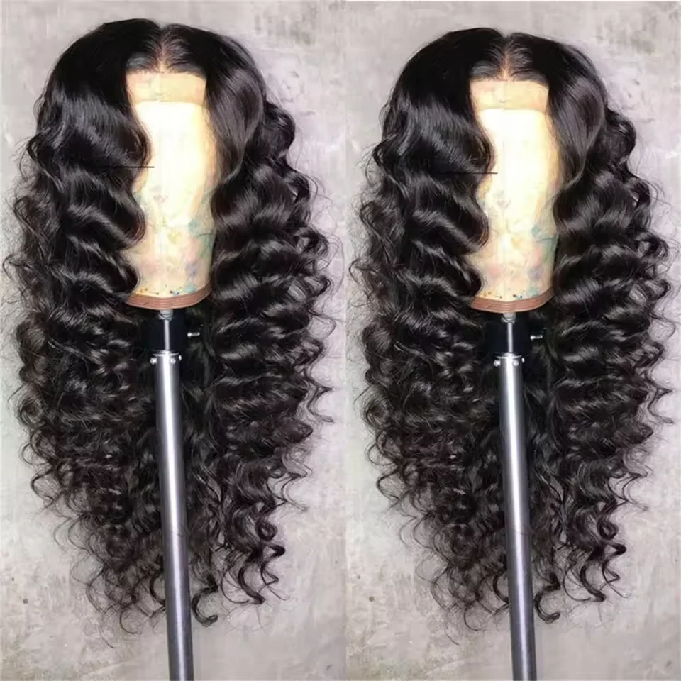 230% Loose Deep Wave Wig 13X6 Lace Frontal Human Hair Wigs Deep Curly 13x4 Transparent Lace Frontal Wigs For Women