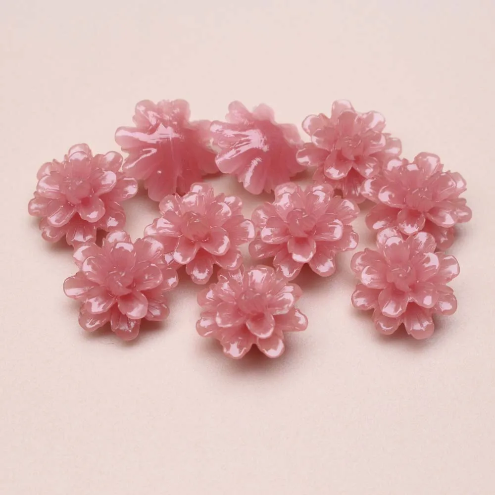 10Pcs 17mm Multi-Color Artificial Coral flower Sunflower beads Loose beads for Jewelry Bracelet Necklace Earring DIY making