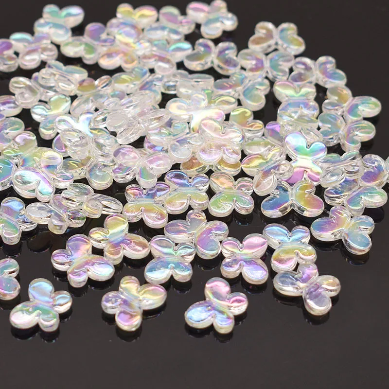 

12x17mm Plating AB Color Transparent Butterfly Acrylic Beads Loose Spacer Beads For Jewelry Making DIY Bracelet Necklace