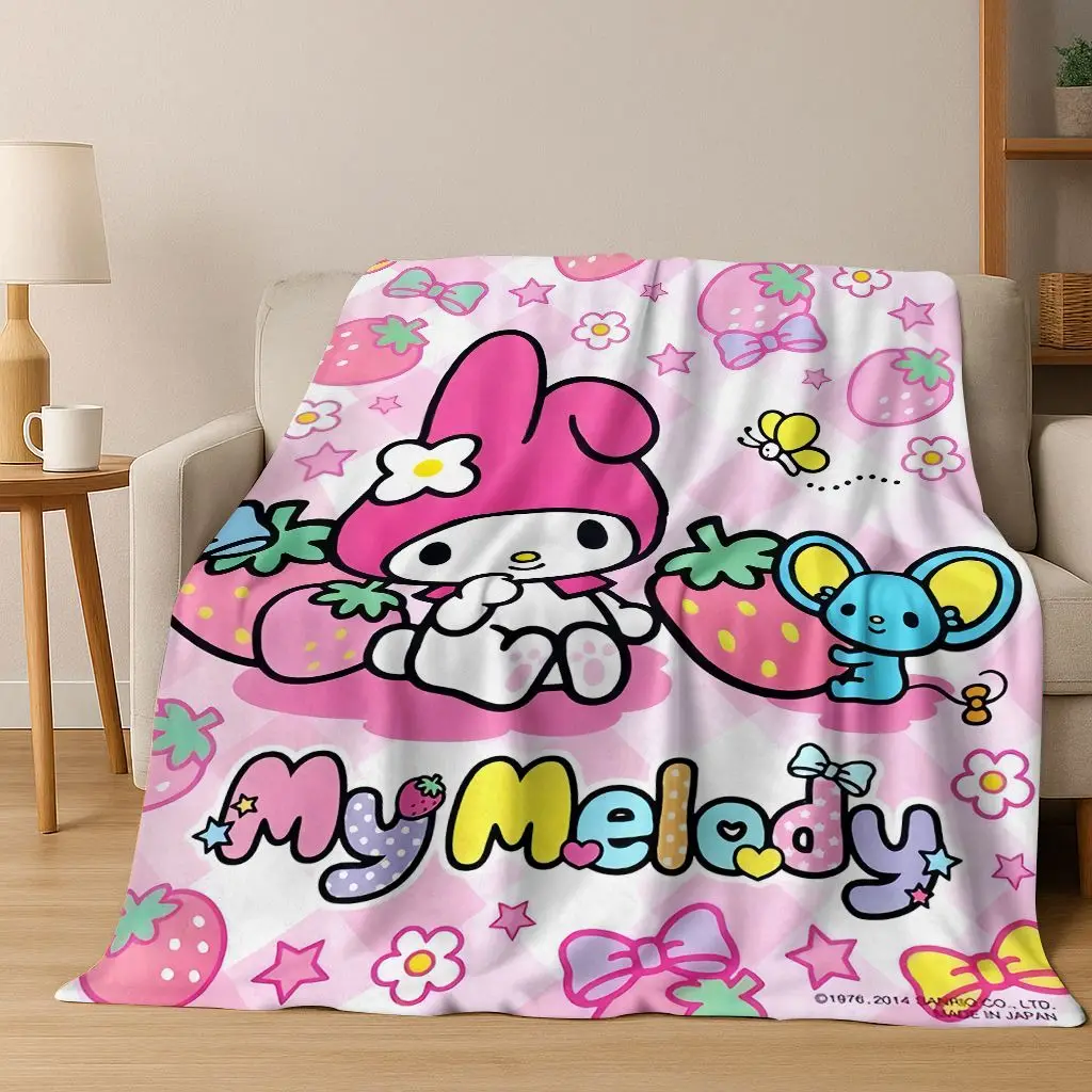 

2026 New My Melody Cute Sanrio Flannel Blanket,Warm and Cozy Soft Throw Blanket for Home Bedroom Bed Sofa Travel Cover Kid Gift