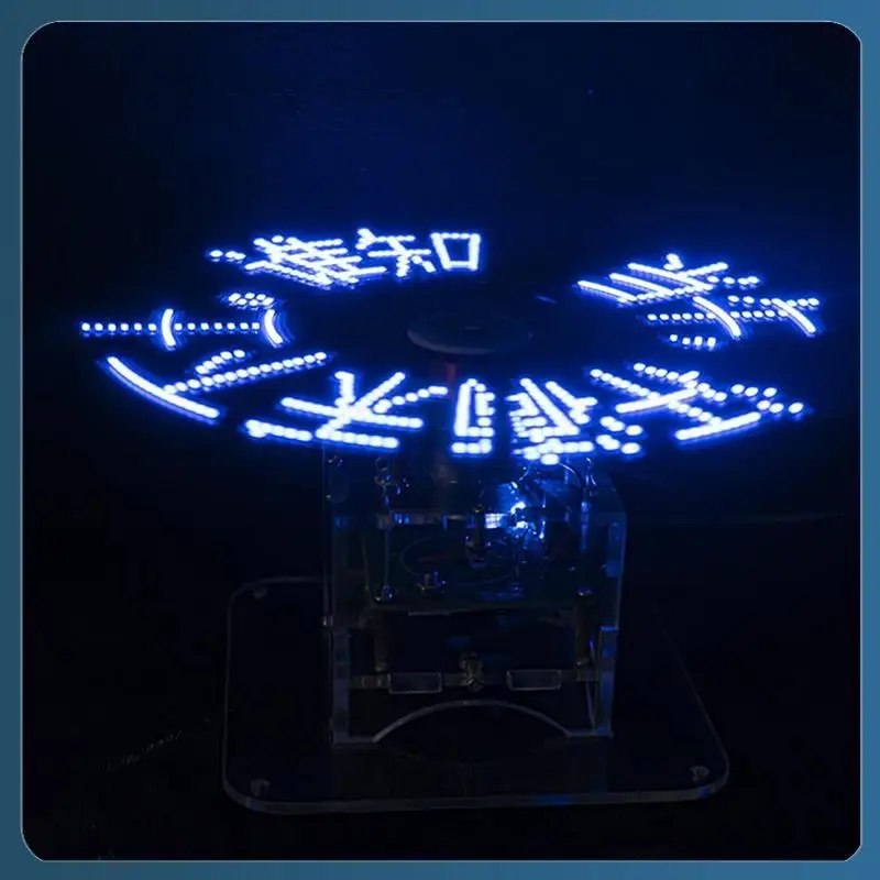 Flat Rotation LED Dot Matrix Display DIY Kit 51 Single Chip Microcomputer Welding DIY Electronic Parts,No Downloader Easy To Use