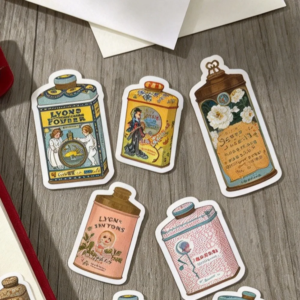 25pcs Creative Cute Vintage Powder Bottle Self-made Pretty Scrapbooking Stickers DIY Craft Album Junk Daily Vintage Stationary