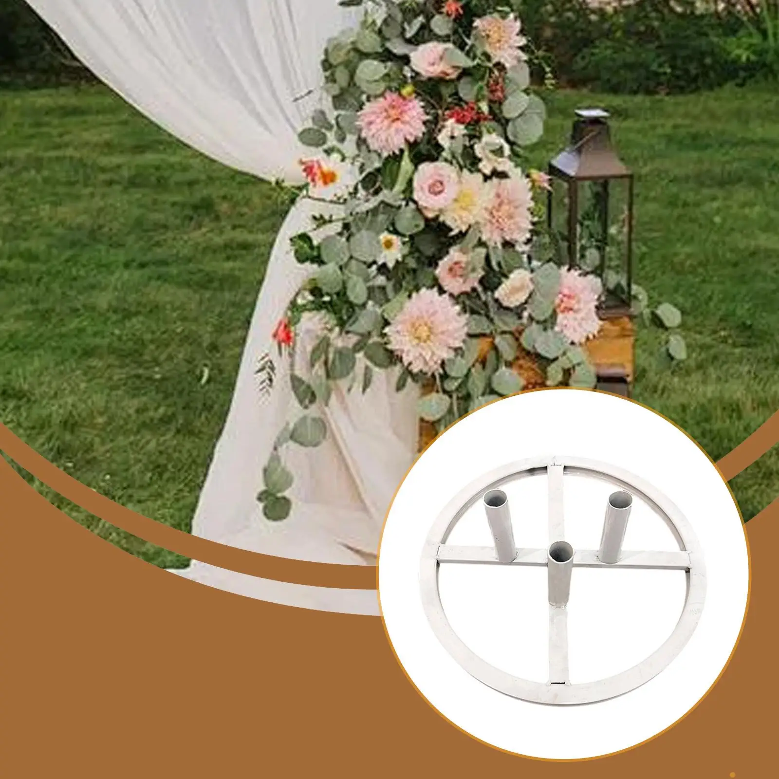 

Floor Flower Stand Base Round Iron Support for Flower Arrangements for Weddings Parties and Festive Home Decorations