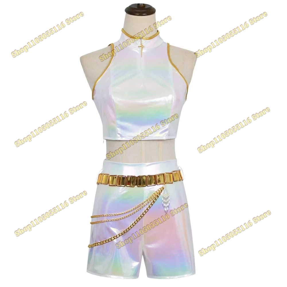 أزياء هنتركس KPop شيطان الصيادين رومي المرحلة الذهبية التأثيرية كوريا المعبود الفتيات الأسود الشرير جيراي كي فستان لوليتا كوسبفريه للهالوين