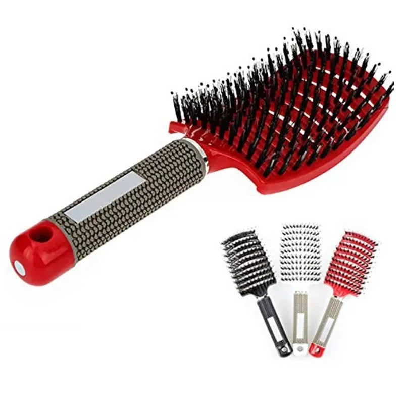 

Fashion Women Hair Scalp Massage Comb Nylon Bristle Hairbrush Wet Curly Detangle Hair Brush for Salon Hairdressing Styling Tools