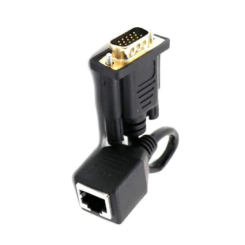 RJ45 to VGA Extender Male to LAN CAT5 CAT6 RJ45 Network Ethernet Cable Female Adapter Computer Extra Switch Converter