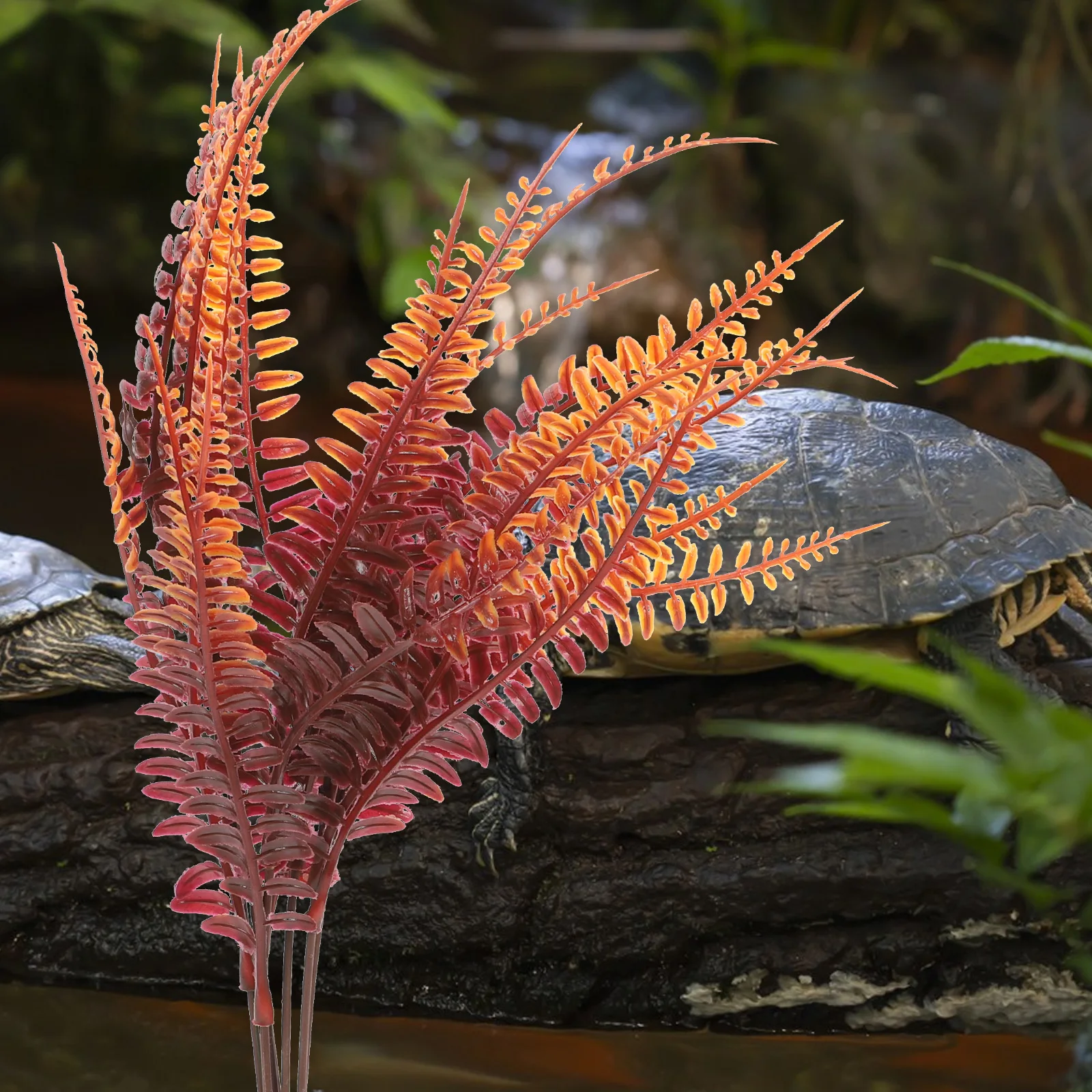 

Imitation Plants Fish Tank Decorations Bearded Almond Leaves Terrarium Aquarium Lizard Frog Tank Accessories Vine Ornament Resin