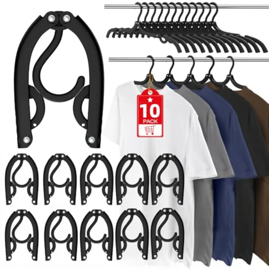 

10 Pcs Travel Hangers Portable Foldable Travel Hanger Organizer, Plastic Cruise Essentials Clothes Drying Rack Folding Hangers