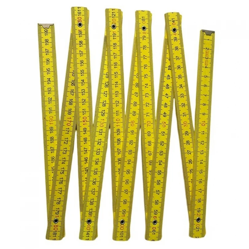 1m 2m Angle Rulers Folding Wooden Ruler Inch Metric Double Sided Scale for Drawing Teaching Carpenter Measuring Tools