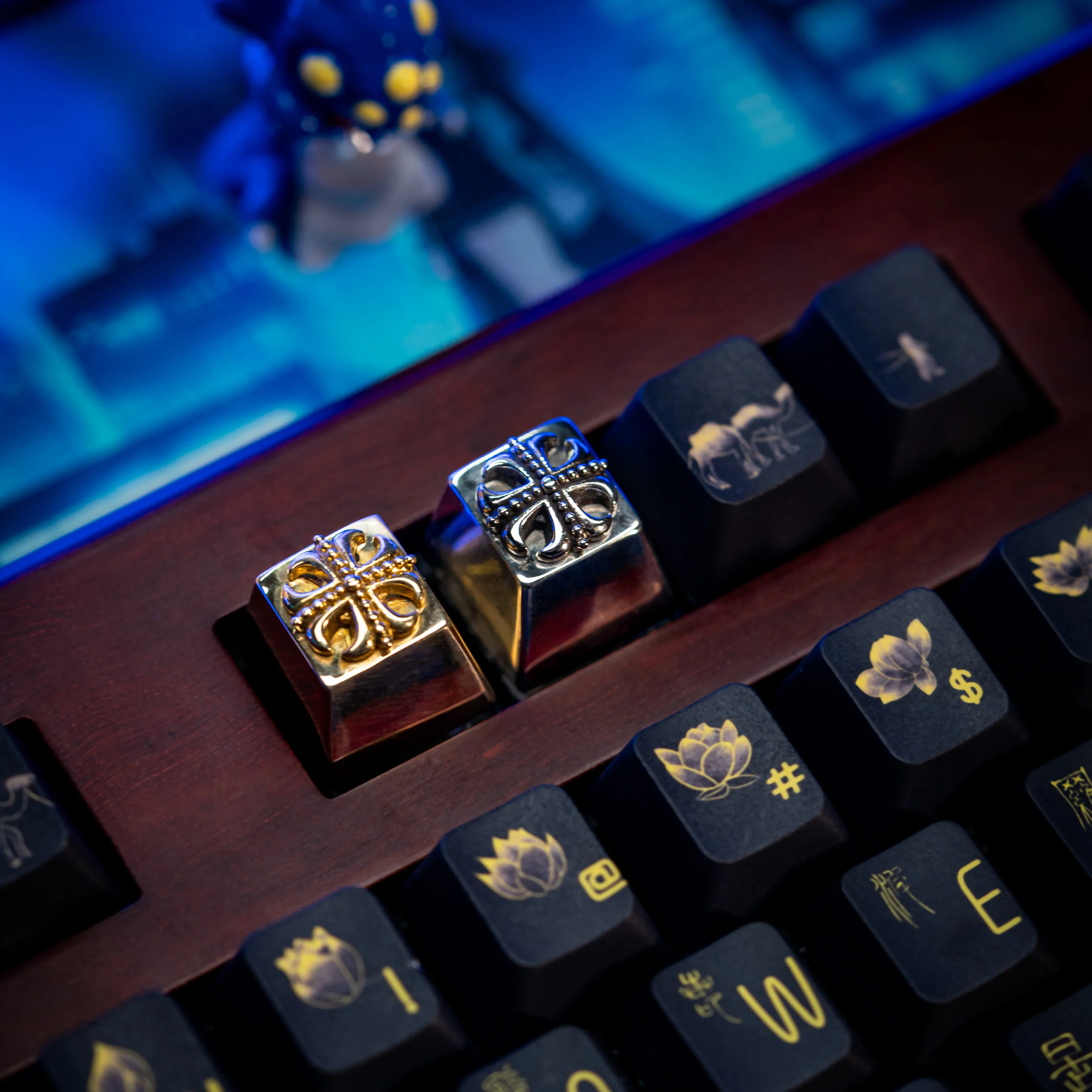 Customized Cross Metal Keycaps Cherry Profile No Backlit Caps Mechanical Gaming Keycaps Pure Copper Personalized Key Caps