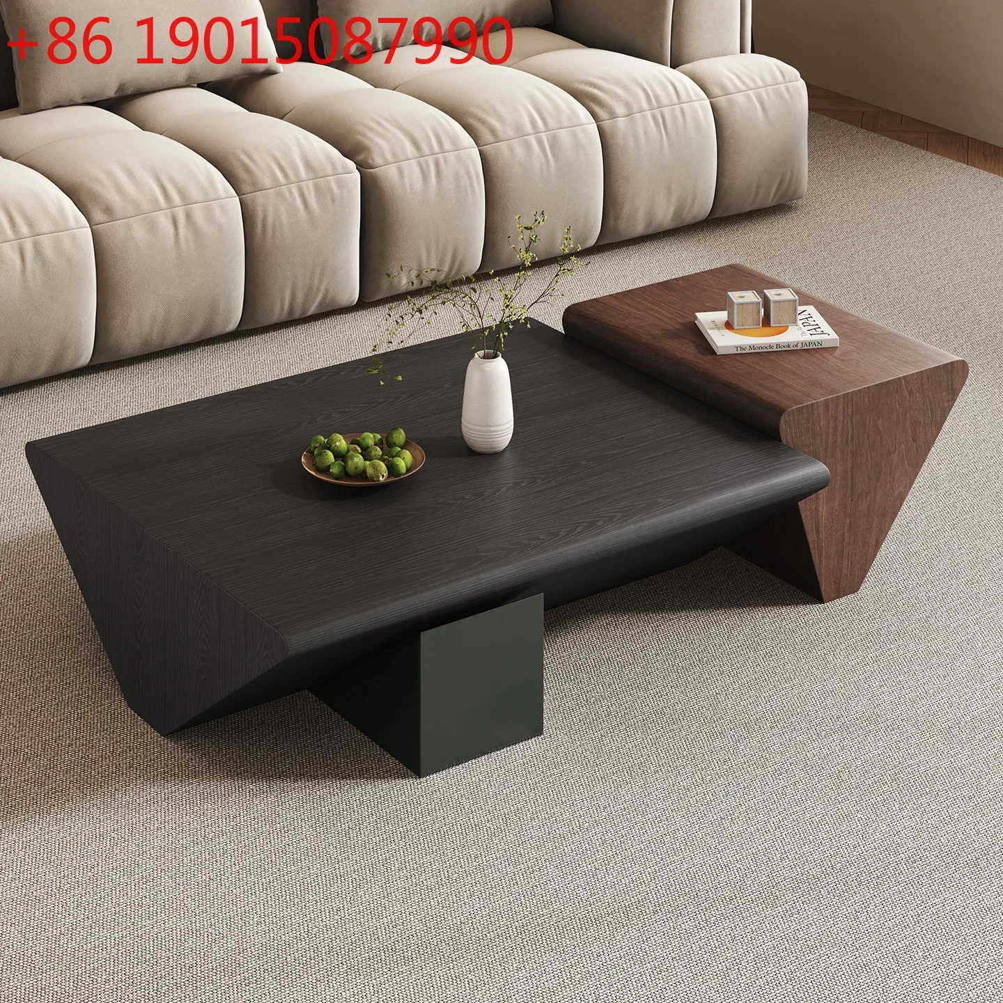 Medieval wabi-sabi designer creative retro coffee table combination building block minimalist living room home coffee table
