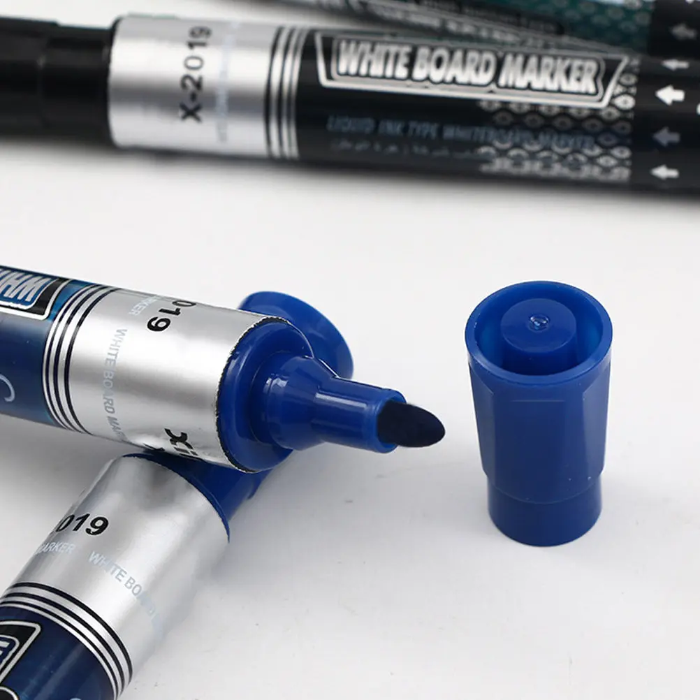 

8Pcs Whiteboard Marker Set Press Type Waterproof Smooth Writing Pens Black Red Blue Green Dry Erase Pens