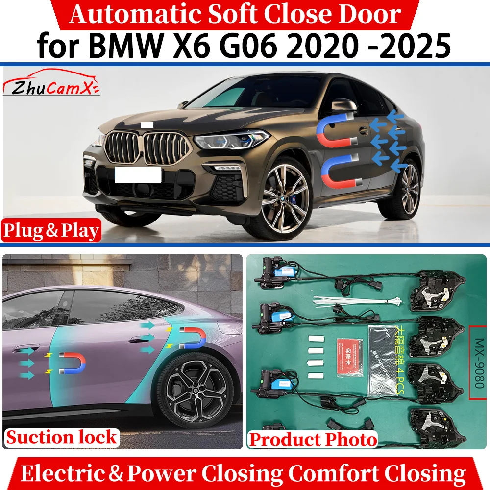 

ZhuCamX for BMW X6 G06 2020-2025 Car Automatic Soft Close Door Electric Power Comfort Closing Suction lock Quiet System