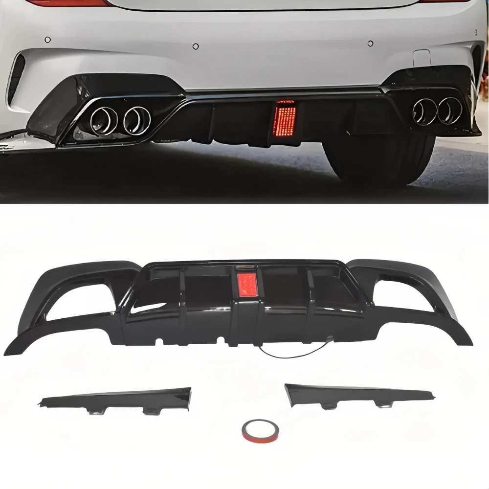 

Rear Diffuser For 2019-2022 BMW G20 3 Series CMS Style Gloss Black W/ LED Light