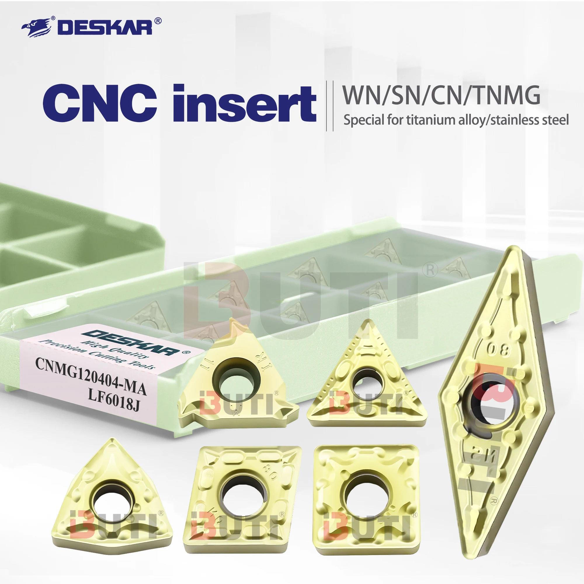 

Токарные пластины DESKAR 6IR/ER14W LF6018J, персиковидные, для наружной обработки, WNMG080408-MA LF6018J, для токарных станков