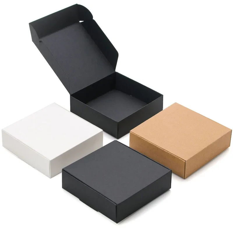 

50pcs Small Gift Boxes For Wedding Birthday Baptism Party Kraft Paper Candy Cake Baking Packaging Box Product Box