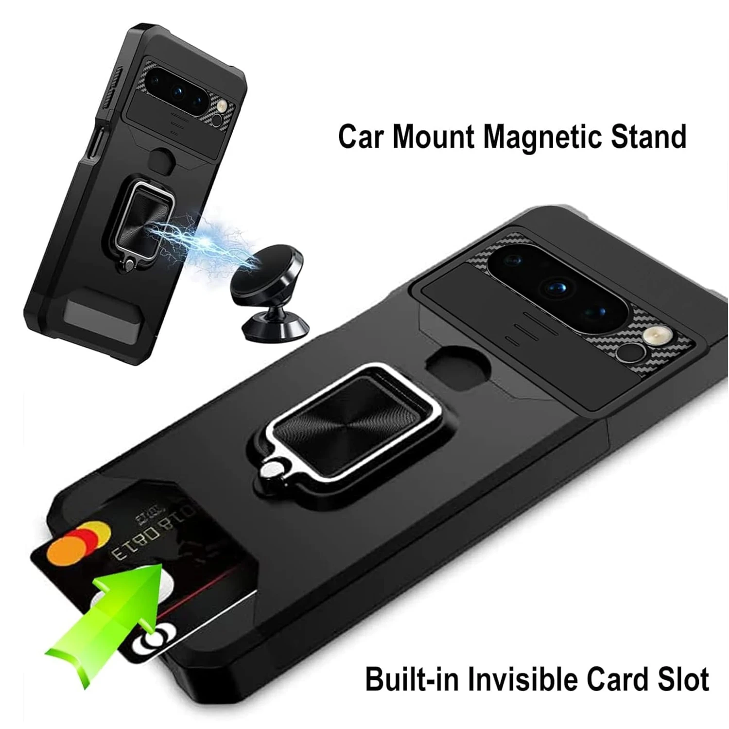 New Armor Kickstand Case For Google Pixel 10 9 8 7 Pro XL 10A 9A 8A 7A Cover Card Slot Wallet Ring Holder Fundas Shell Coque
