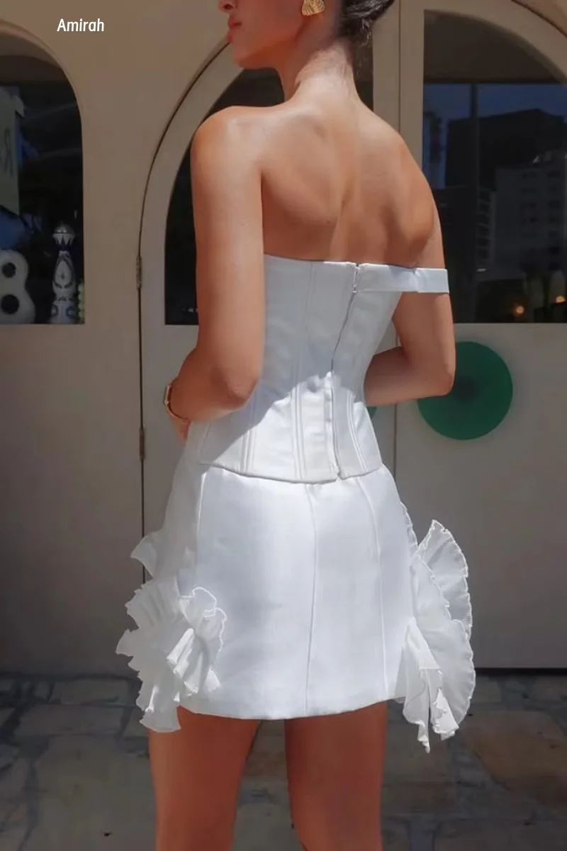 Amirah فساتين أنيقة مكشوفة الكتف للحفلات الراقصة على شكل قلب فساتين سهرة نسائية فاخرة أنيقة للحفلات مصنوعة حسب الطلب