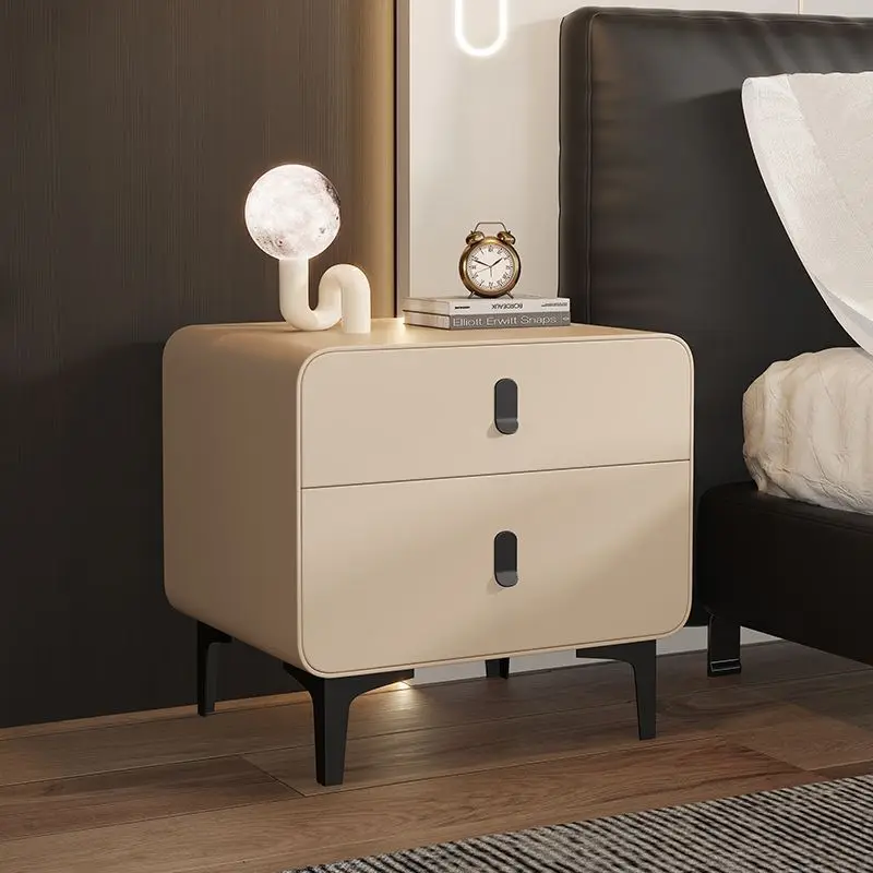 

Customizable Italian Simple E1 Environmental Protection Storage Bedside Table Complete 40 Width Small Cream Style