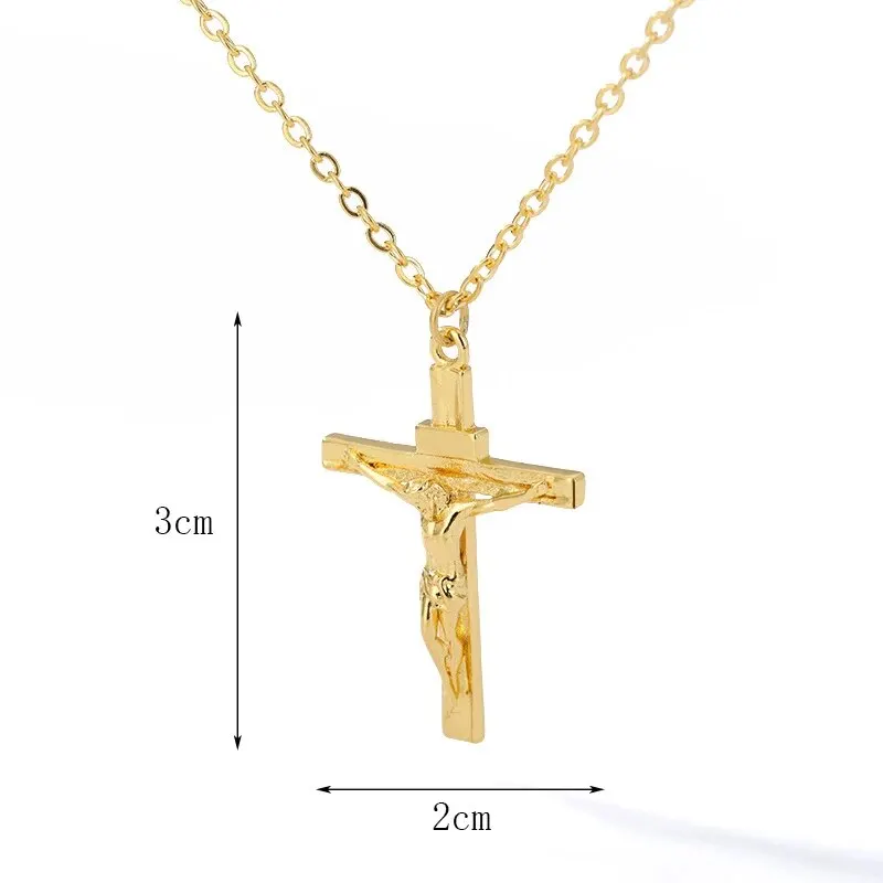 Trendy Cross Stainless Steel Pendant Necklaces For Women Men Gold Color Silver Color Metal Necklace Daily image 6