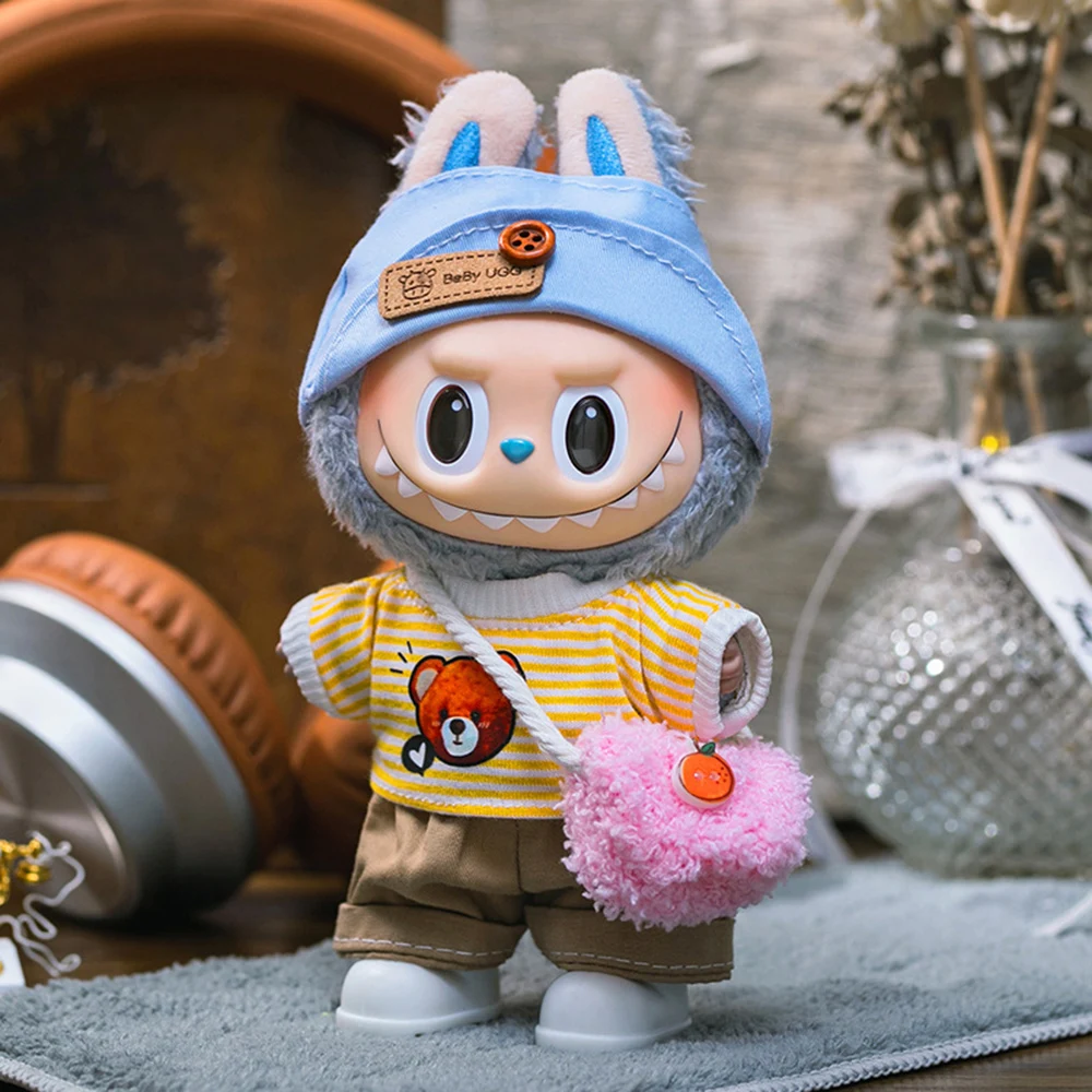 

17cm Mini Doll's Clothes For Labubu V1 V2 Idol Dolls Cute Decoration Macaron Clothing Gift Outfit Accessories