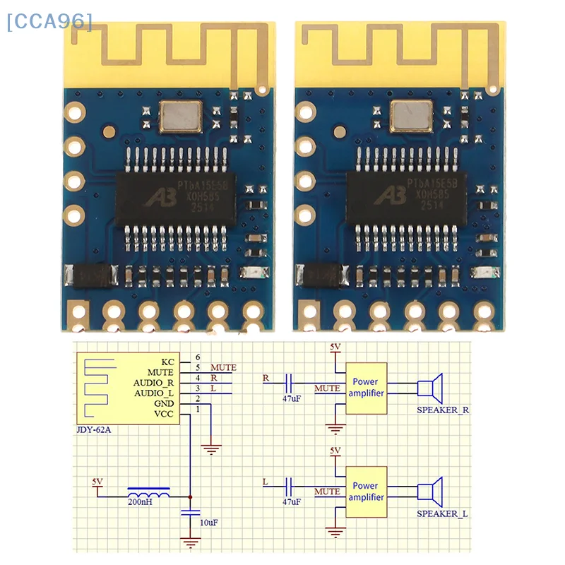 1 Pcs JDY-62A Bluetooth 5.0 Módulo Estéreo Bluetooth Mini Módulo de Áudio Bluetooth Placa de Módulo de Áudio Estéreo Sem Fio