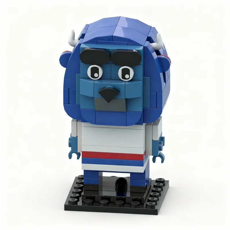 130pcs MOC BrickHeadz Billy Buffalo Mascot Model Building Blocks Construction Collection Creative DIY Idea Display Assemble