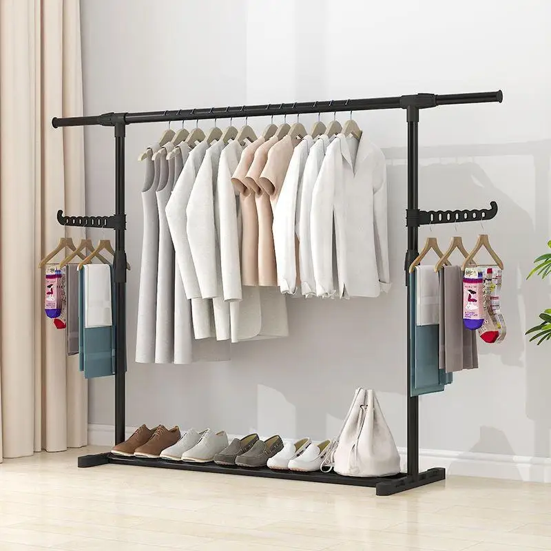 indoor-simple-iron-clothes-drying-rack-stand-single-rod-free-standing-clothes-hanger-for-bedroom-dormitory-clothing-storage
