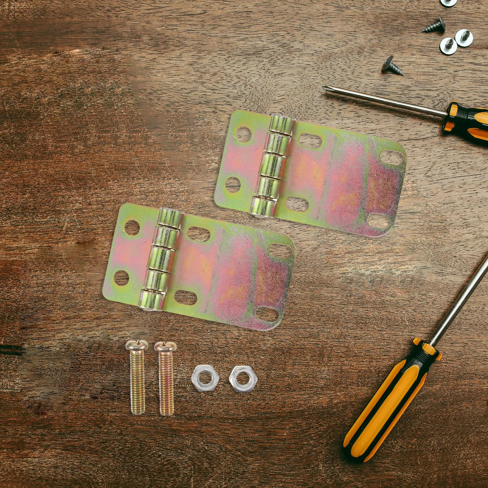 2Sets Trash Can Hinge Repair Kit Heavy Duty Dust Cover Hinges Replacement Hardware Accessories for Outdoor Bin Lid