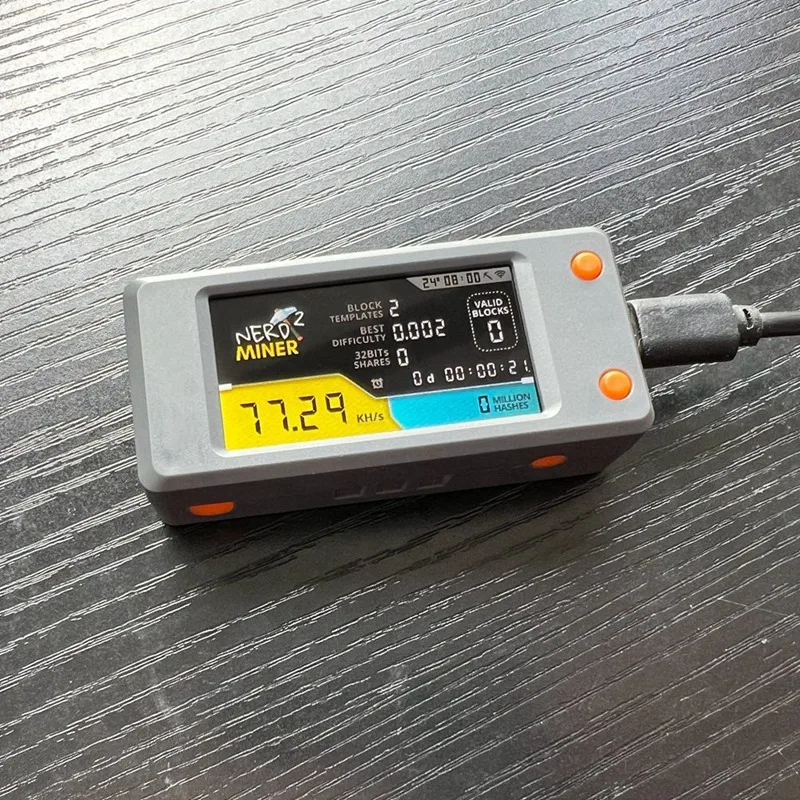 Bitcoin Nerd Mijnwerker V2.0 T-Display-S3 Btc Crypto Solo Loterij Nerdminer Mijnwerker Lcd Scherm 78kh/S Met Shell